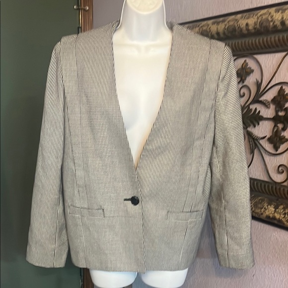 VTG Sheridan Square Herringbone Women's black/ white Blazers/Suits Jackets Sz 12 - Picture 1 of 10